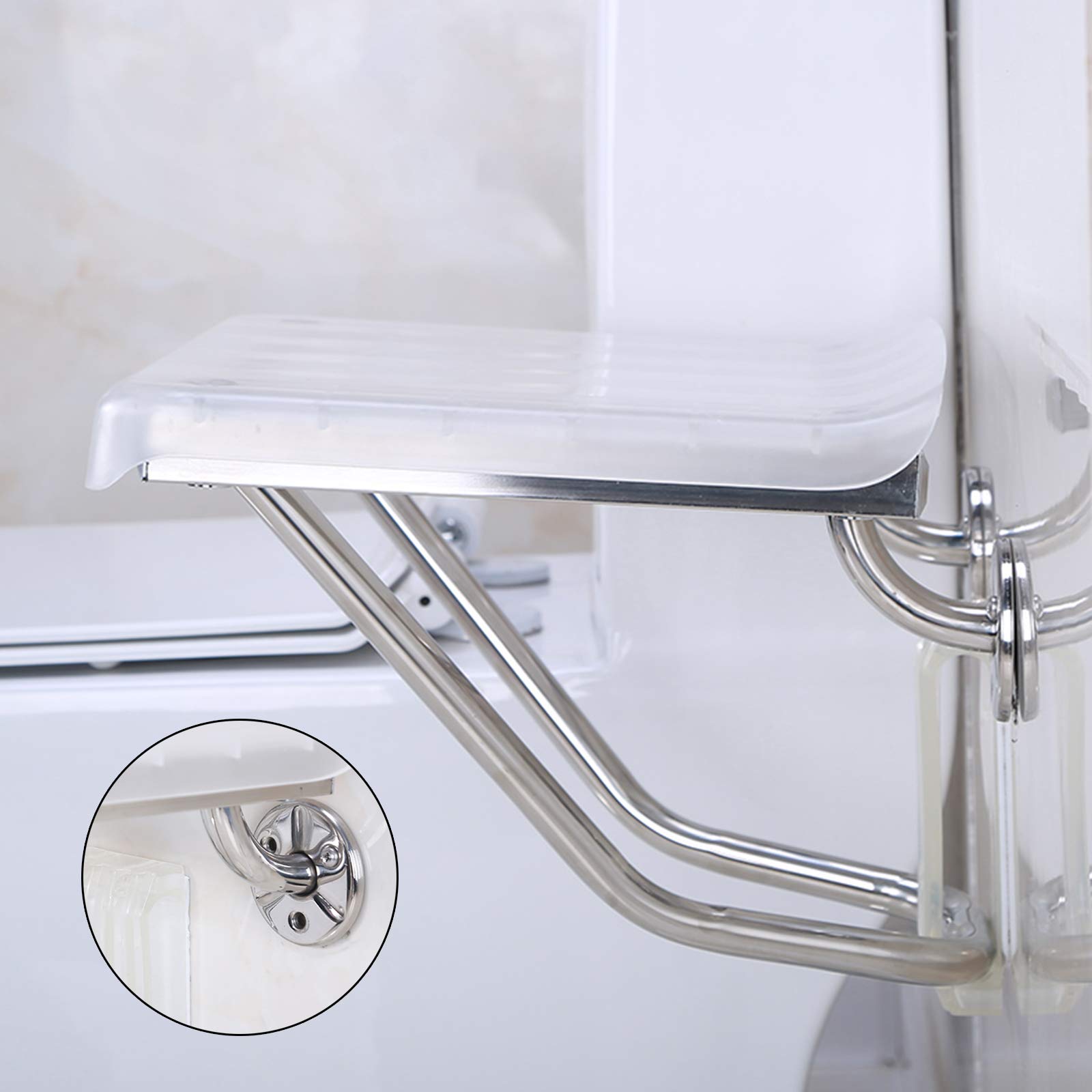 Asiento Ducha Abatible, Taburete de Seguridad para Baño, Taburete de ABS Necesidades Diarias para Personas Mayores Discapacitadas Cargar Los Portes 160 Kg