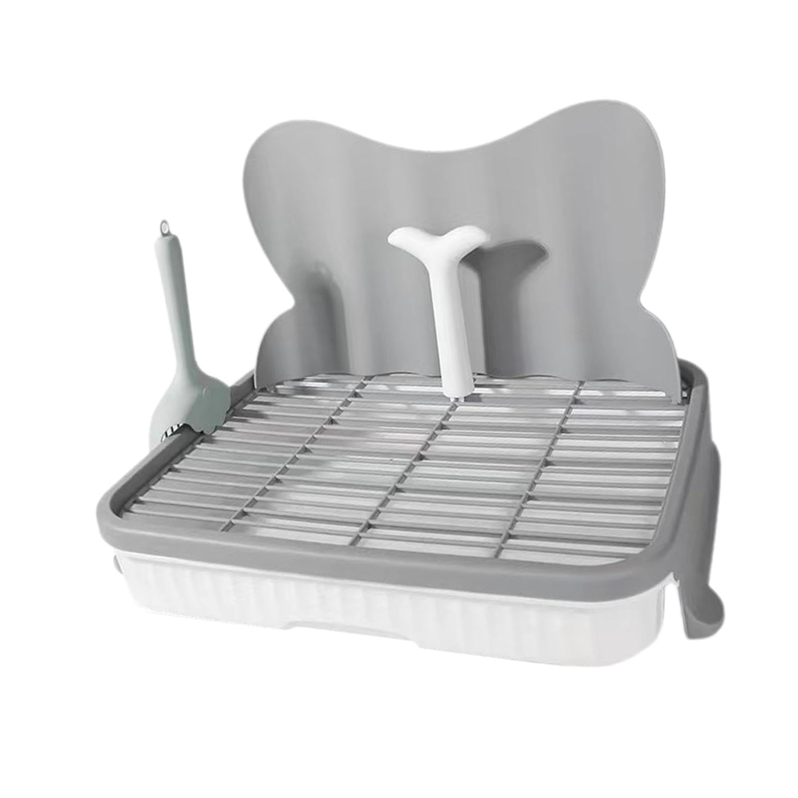 Inodoro para Perros Bandeja de Entrenamiento Tapete Sanitario Accesorios de Cama para Perros Simulación de Orinal Material PP Fácil de Limpiar Adecuad, Gris