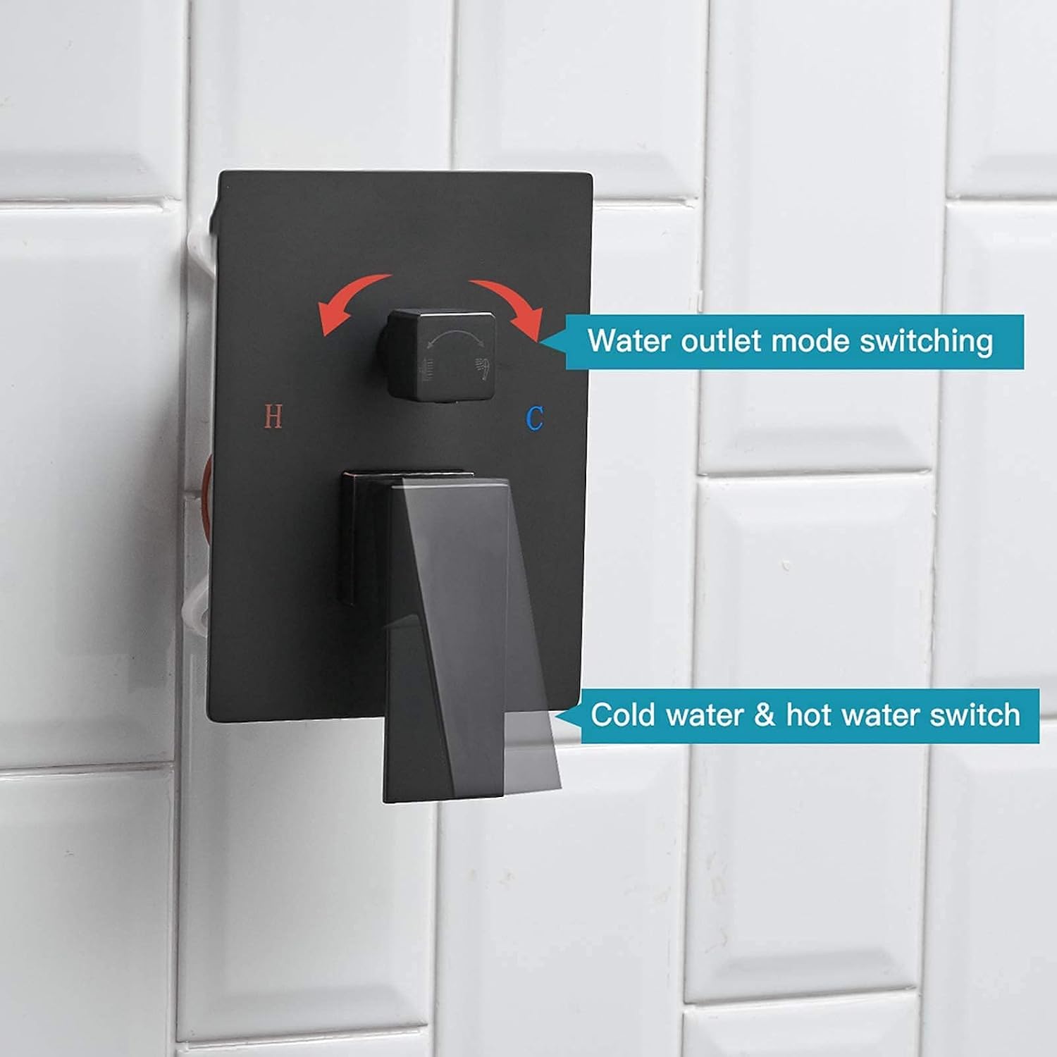 Homevacious Matte Black Waterfall Bathroom Faucet Bundle Shower System Rainfall Shower Head 12 Inch with Handheld Spray Mixer Wall Mounted Bathroom