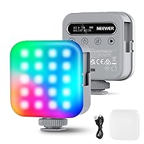 NEEWER Basic Luce Video RGB Magnetica, Mini Luce LED per Fotocamera RGB 360°, CRI96+ 2500-9000K 18 Scene 3 ColdShoe e 1, 4″,2000mAh Ricaricabile Portatile per Selfie, Illuminazione Foto Treppiede, BL60C