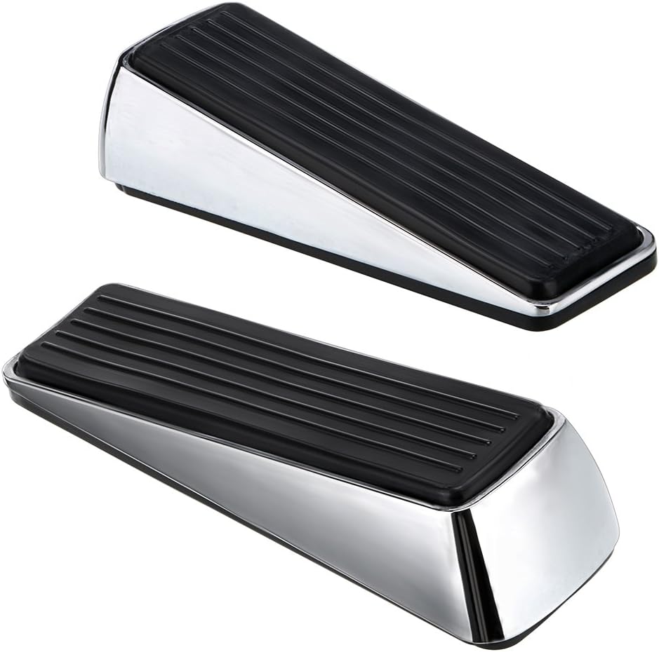 🛒 Flash Sale Sumnacon Floor Door Stopper, Stainless Steel and Rubber Heavy Duty Door Stop Avoid Drilling Holes,Contemporary Safety Door Wedge on All Floor Surfaces for Home Office Commercial Industrial (2)