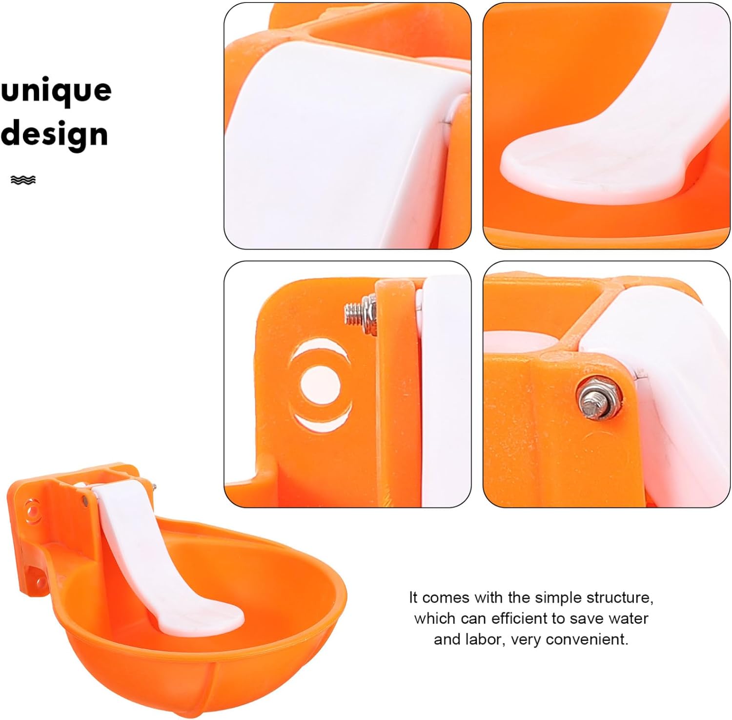 Plastic Cow Waterer Automatic Livestock Water Tank Large Capacity Easy to Use Maintain