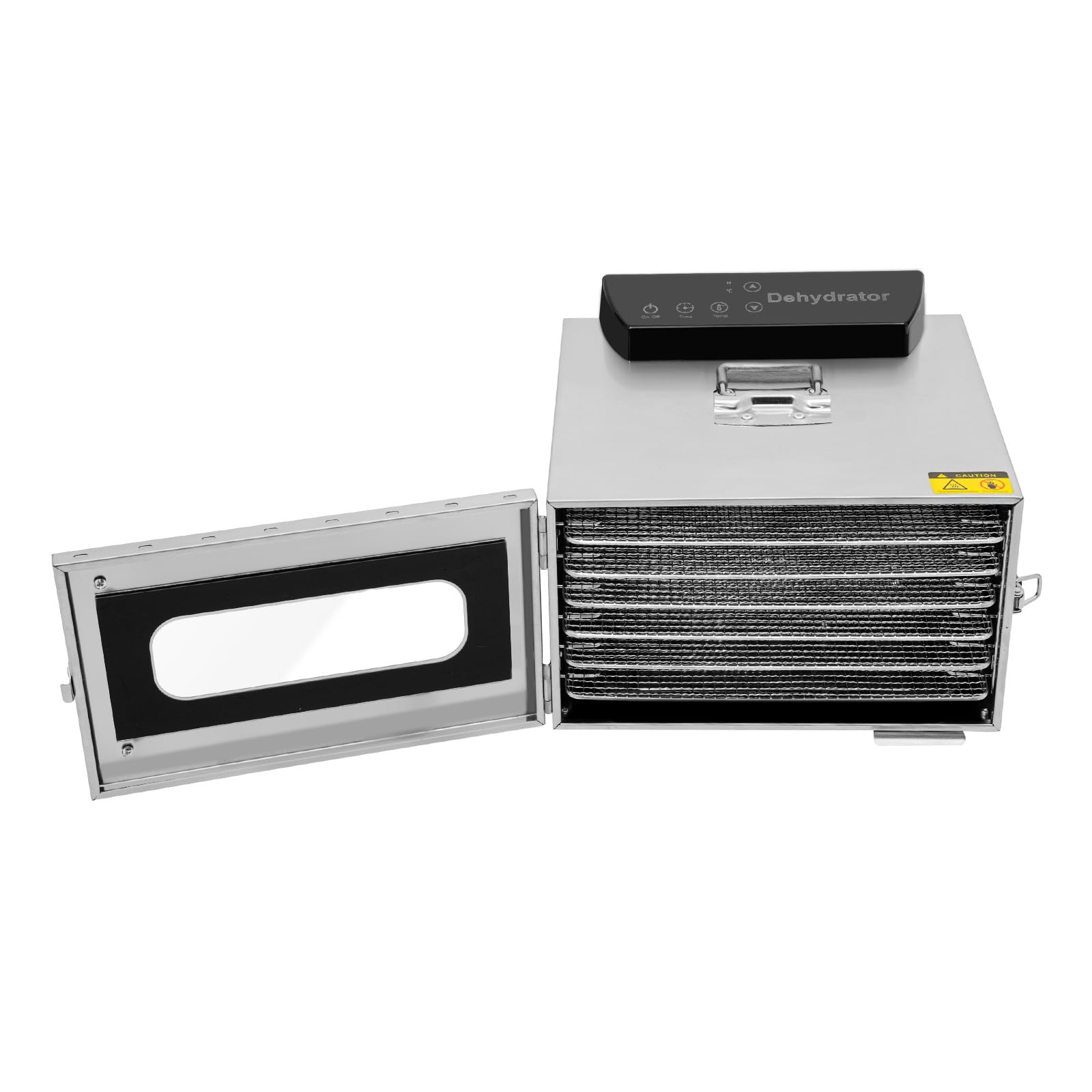 Deshidratador de Alimentos para el Hogar de 6/8/16 Pisos - Acero Inoxidable, Deshidratador de Frutas con Control de Temperatura 30-90℃ (A1-6 Niveles)