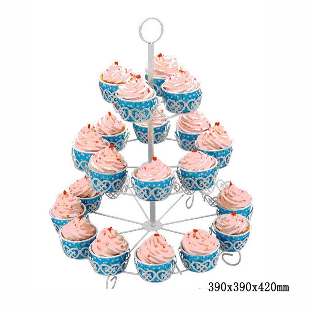 Supporto per Torta Nuziale, espositore a Torre per Torte, Confezione da 2 Pezzi, per Cupcake Appena sfornati, per Torte, Frutta e Dessert (Bianco a 3 Livelli)