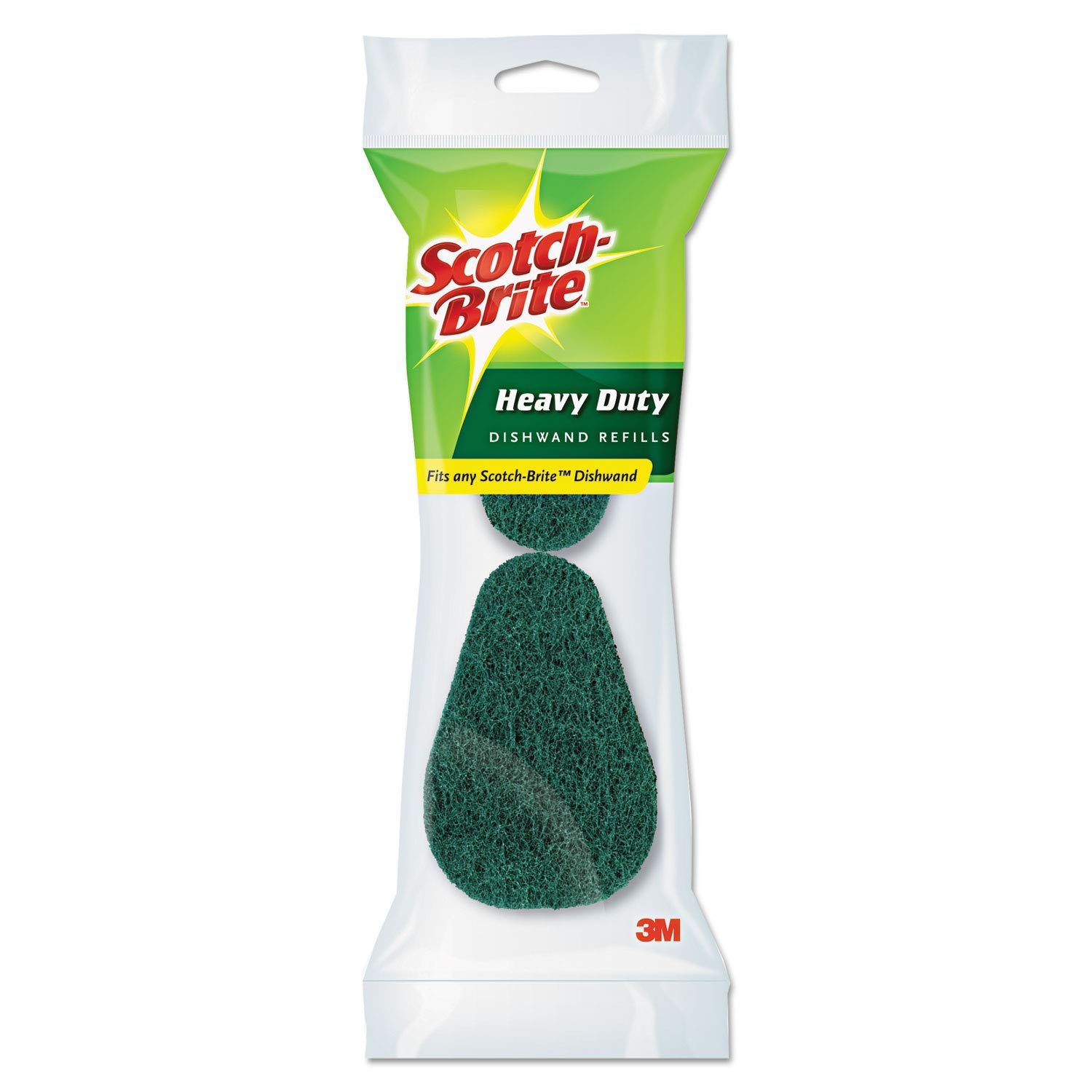 Scotch-Brite Soap-Dispensing Dishwand Sponge Refills, 2.9 X 2.2, Green, 2/pack