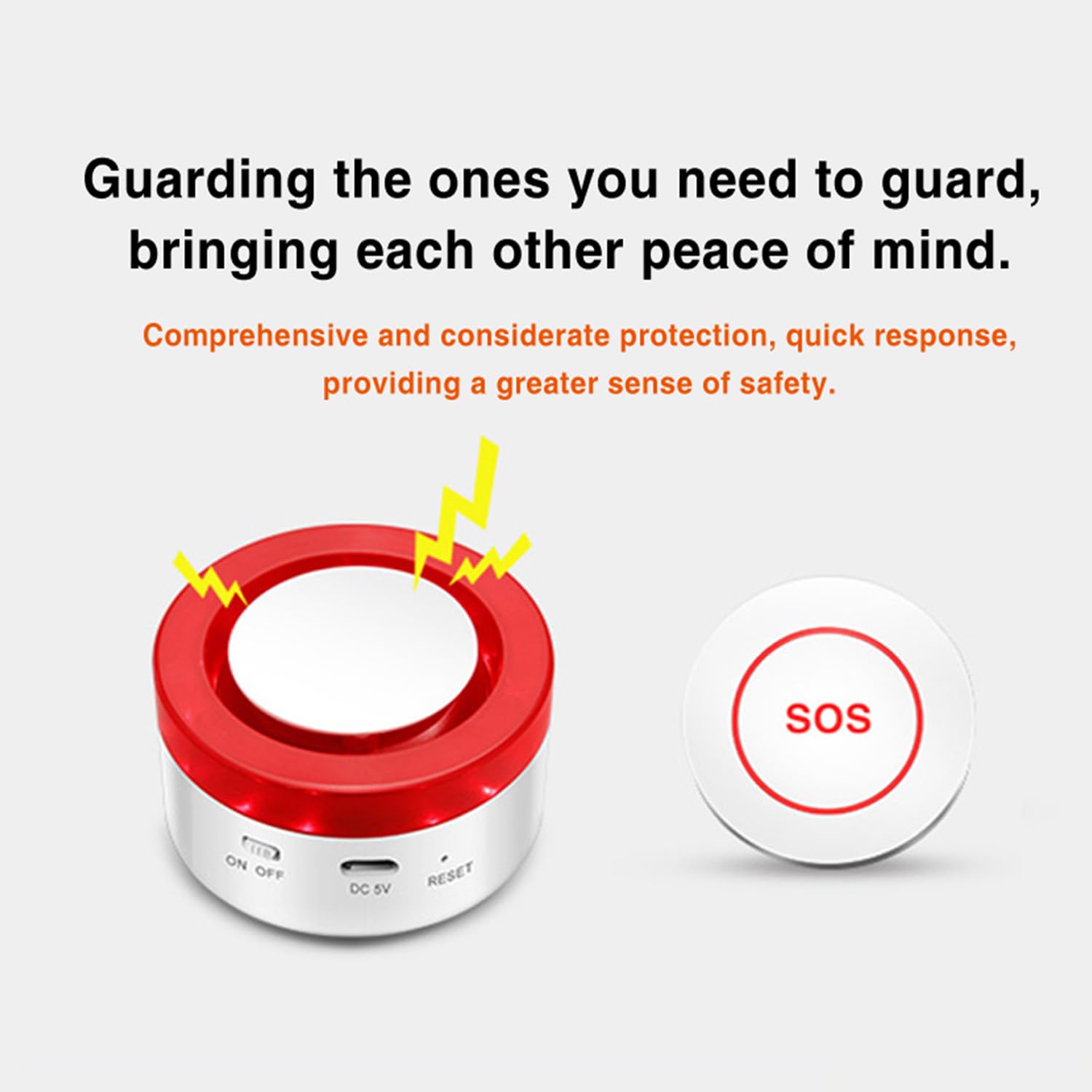 WiFi Caregiver Pager Call Button: Wireless Nurse Alert Call Bell Personal Alarm Call Button with App Alerts, Emergency Alert Pager for Elderly Patients (3 SOS Buttons+1 Siren)