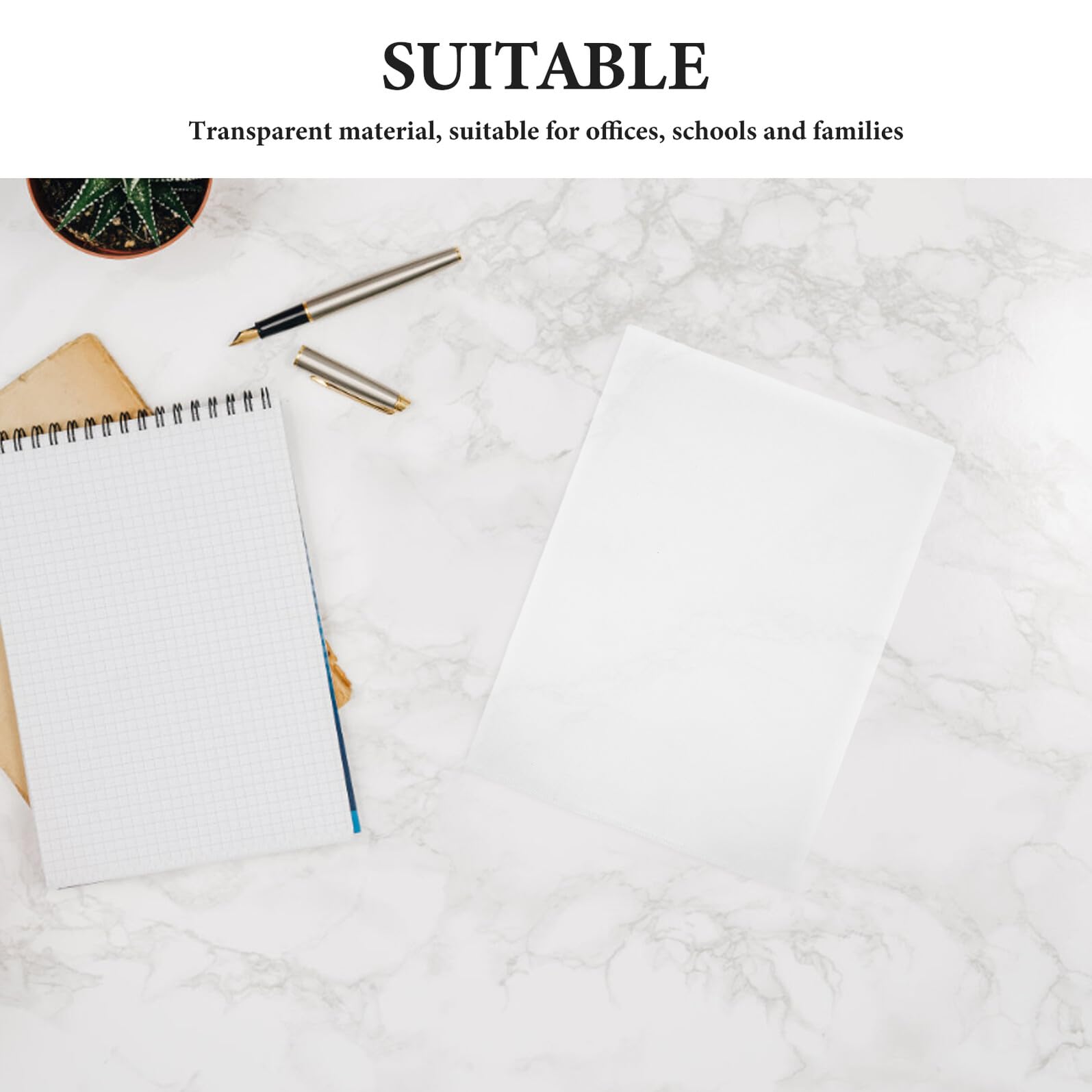 GALPADA 50 Pezzi Cartella Trasparente in Plastica A4 Forma, Design Robusto e Sottile, Custodia per Documenti per Scuola e Riunioni, Resistente e Leggera