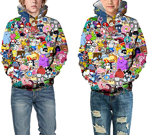 Chaos World Boys' Hoodie Realistic 3D Print Graphic Hooded Sweatshirts Galaxy Animal Pattern(Xl,Cartoon) #TOP5