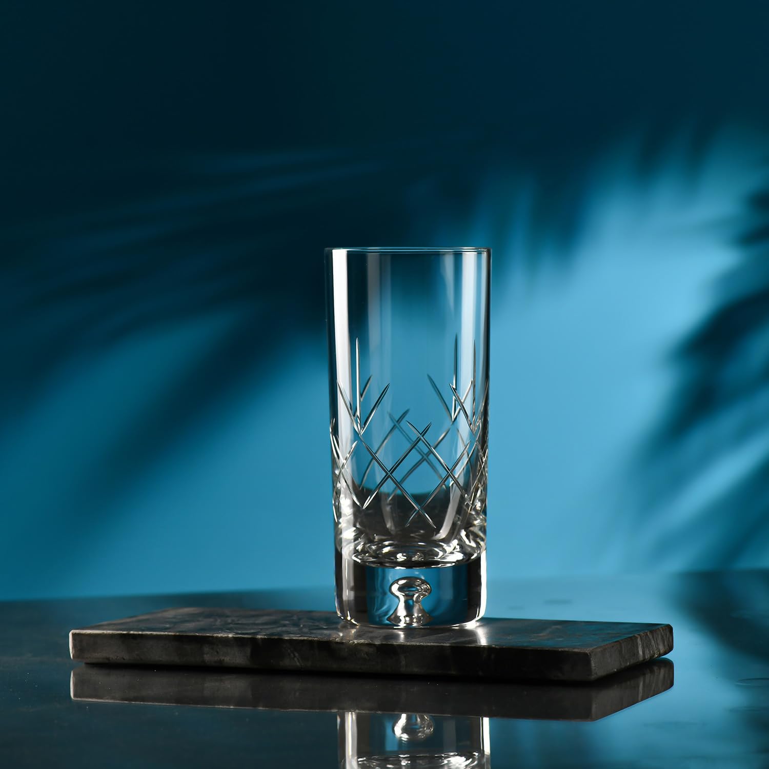 Krosno – Vasos para agua, zumos y bebidas de 300 ml – Juego de 4 piezas – Colección Saga – Cristal – Hechos a mano y tallados – Ideal como regalo