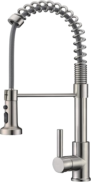 GULICA Kitchen Tap, Commercial Kitchen Mixer Tap with 3 Water Mode Pull Down 360 Swivel Sprayer, Kitchen Tap Brushed Nickel