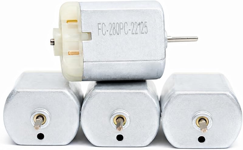 Kit com 4 Motores de Atuador da Trava Elétrica 12 V FC-280PC-22125 com Eixo D Plano de 10 mm