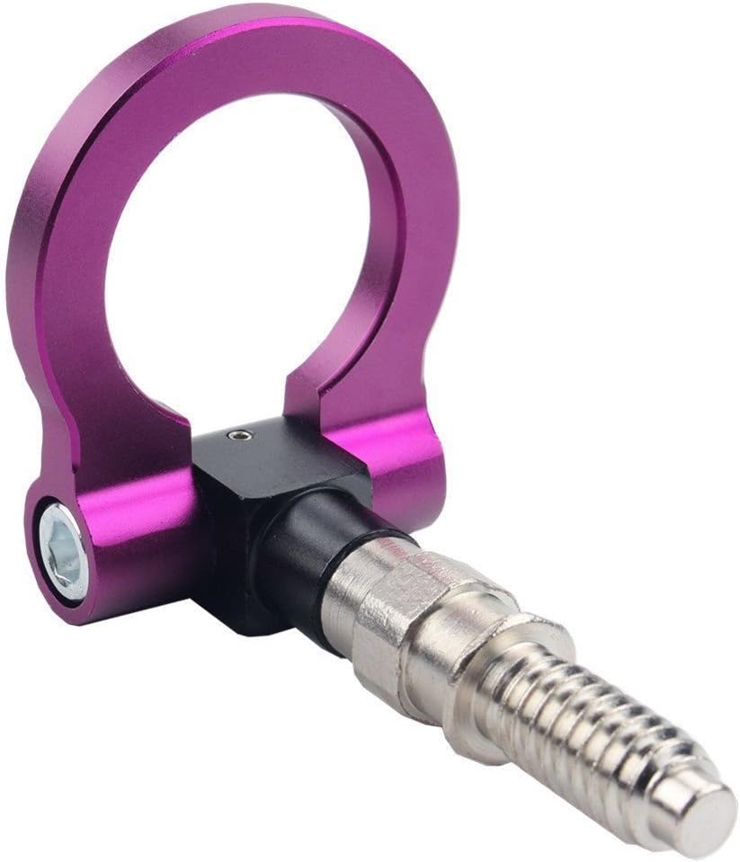 OSIAS CNC BILLET ALUMINUM FRONT/REAR EUROPEAN CAR/AUTO TRAILER TOW HOOK KIT PURPLE