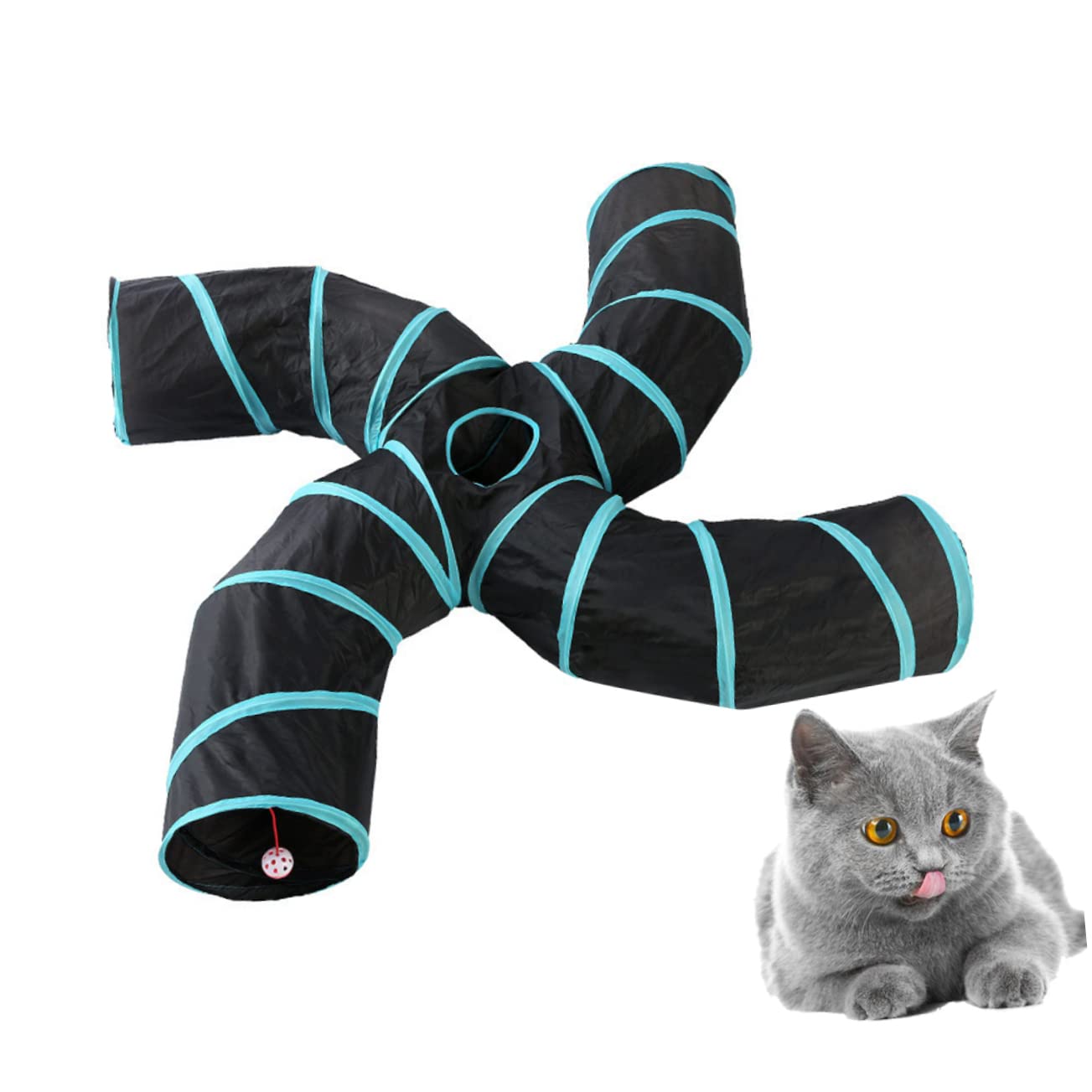 Kisangel Tunnel De Pliable pour Chat Tunnel Interactif Crinkle Jouet pour Et Accessoire De pour Animaux