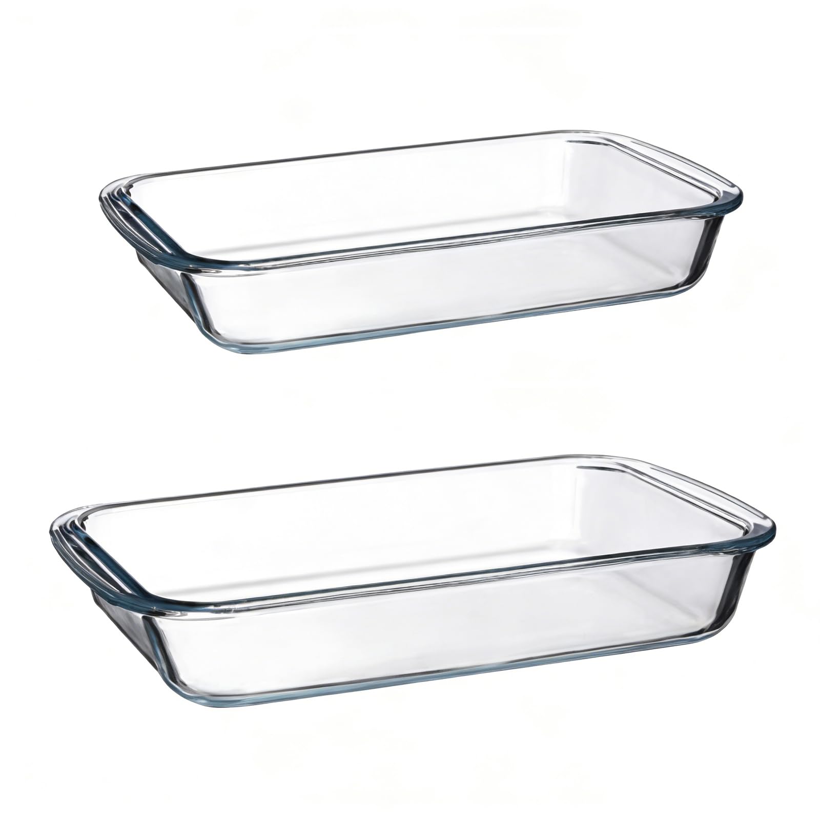 Msioytog Premium Clear Glass Bakewares Set Oven Proof Glass Cookware for Microwave Oven Use with Easy Cleaning Smooth Front Clear Baking Tray