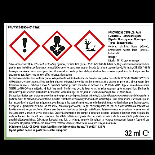 Diffuseur électrique liquide Raid Essentials anti-moustique