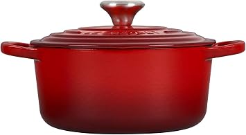 Le Creuset 5 Piece Enameled Cast-Iron SS Knob Condo Cookware Set - Cerise