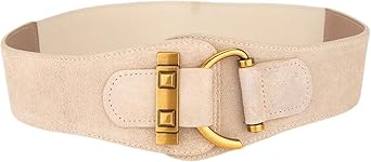 Womens Wide Belt, Stretchy Suede Belt Elastic Waist Belts for Dresses Coats,Ladies Stretch Waistband