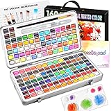Gunsamg Watercolor Paint Set, 160 Vibrant Colors in...
