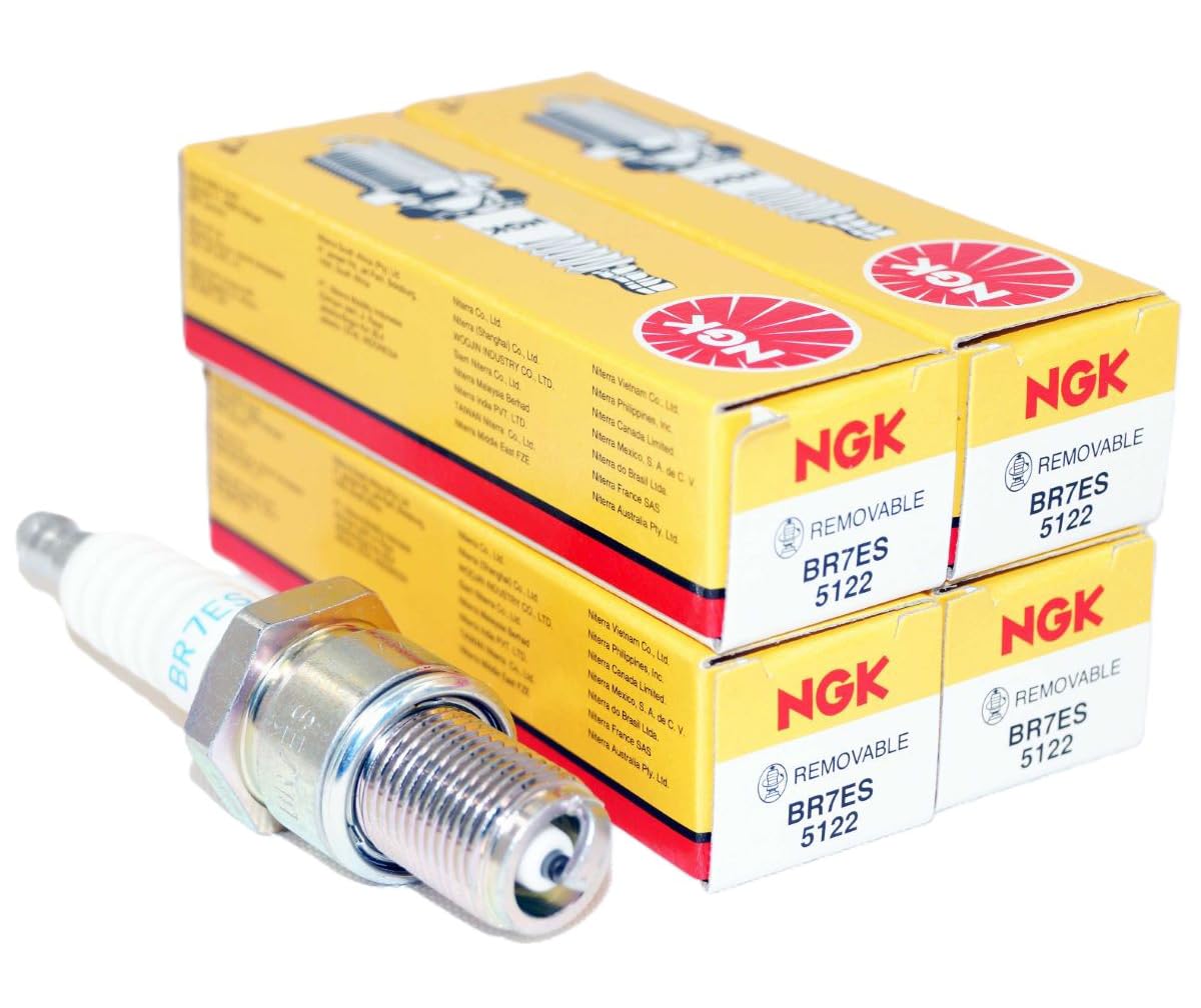 NGK 5122 Nickel Spark Plugs BR7ES Compatible with (4 Pack)