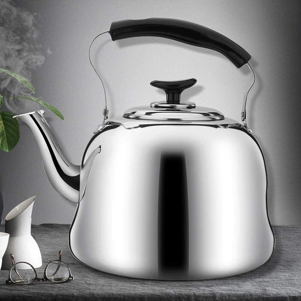 SHISHI Tetera de Acero Inoxidable silbar la Tetera, hervidor de Agua de los hogares con Mango ergonómico y Resistente al Calor, 5 litros Fácil de Limpiar y de Larga Vida útil.