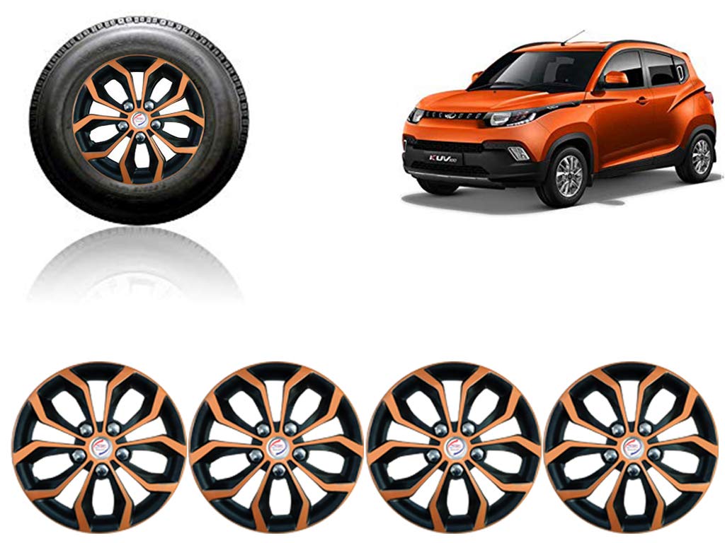 Auto Pearl Car Black Copper Wheel Cover Caps 14" Press Type Fitting for - Mahindra KUV 100