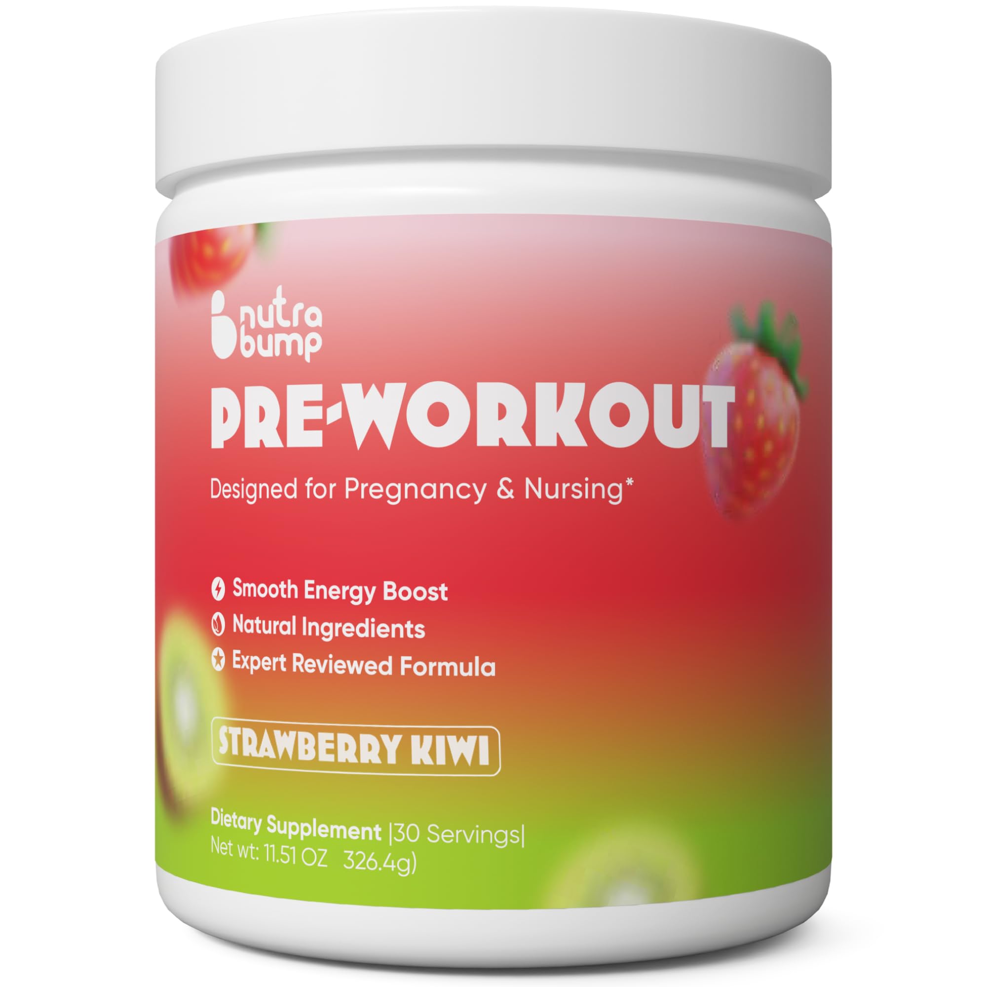 PINK NUTRABUMP Pré-treino para gestantes e lactantes com cafeína 100 mg, 30 porções