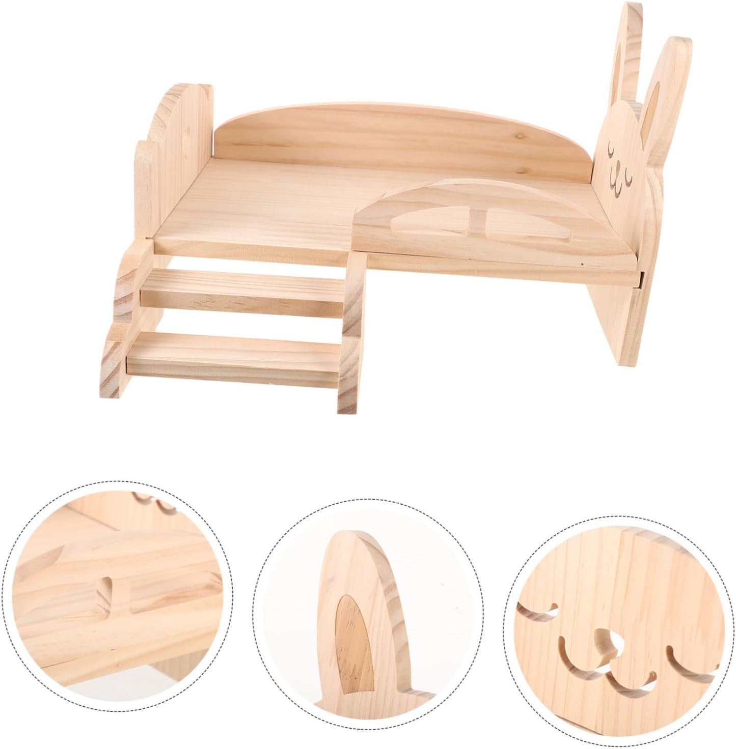 Wooden Guinea Pig Bed Hamster Bed Ladder Platform Small Animal Bedding Chinchilla Toy Pet Cage Accessory