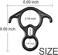 2win2buy Alumínium Ereszkedő Eszköz 50KN - Hegymászó Nyolcas Biztosító Karabiner Ívelt Füllel - UIAA Tanúsítvánnyal 3