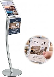 Gisafai Sign Holder Displays Curved Stand for 8.5 x 11 Inch Graphics