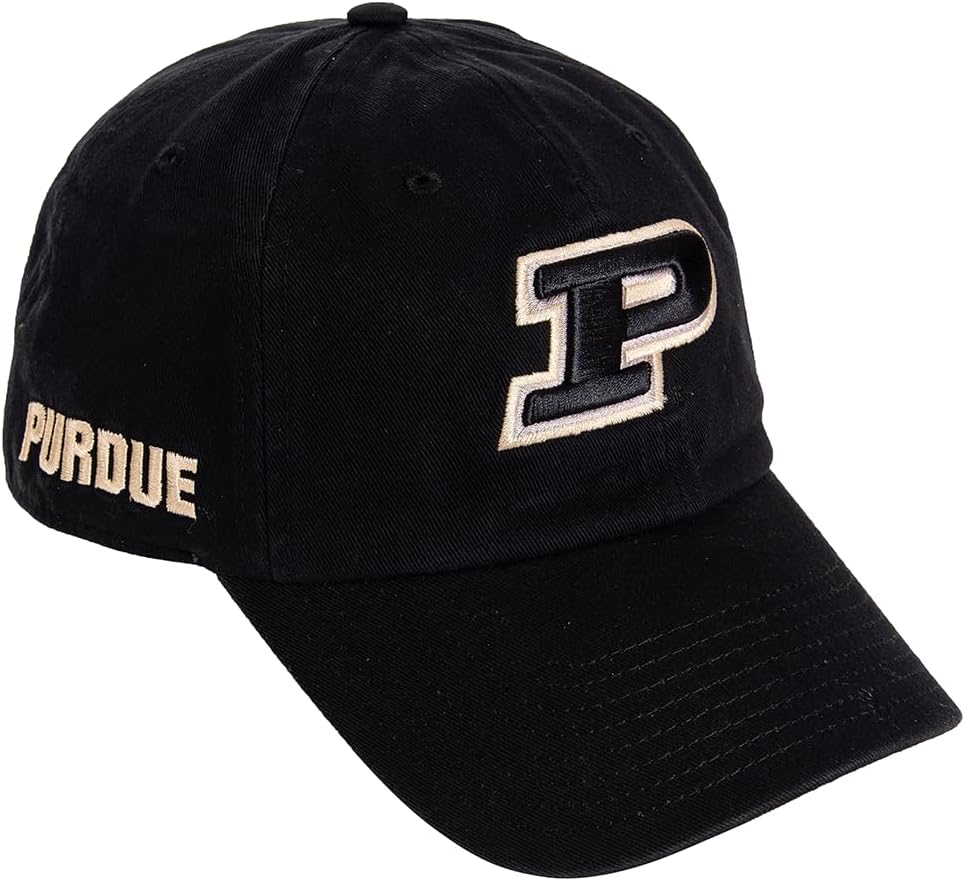 Desert Cactus Purdue University Baseball Hat Boilermakers Brimmed Embroidered Hats Cap Adjustable Cloth Strap Adult (Style E1) Black