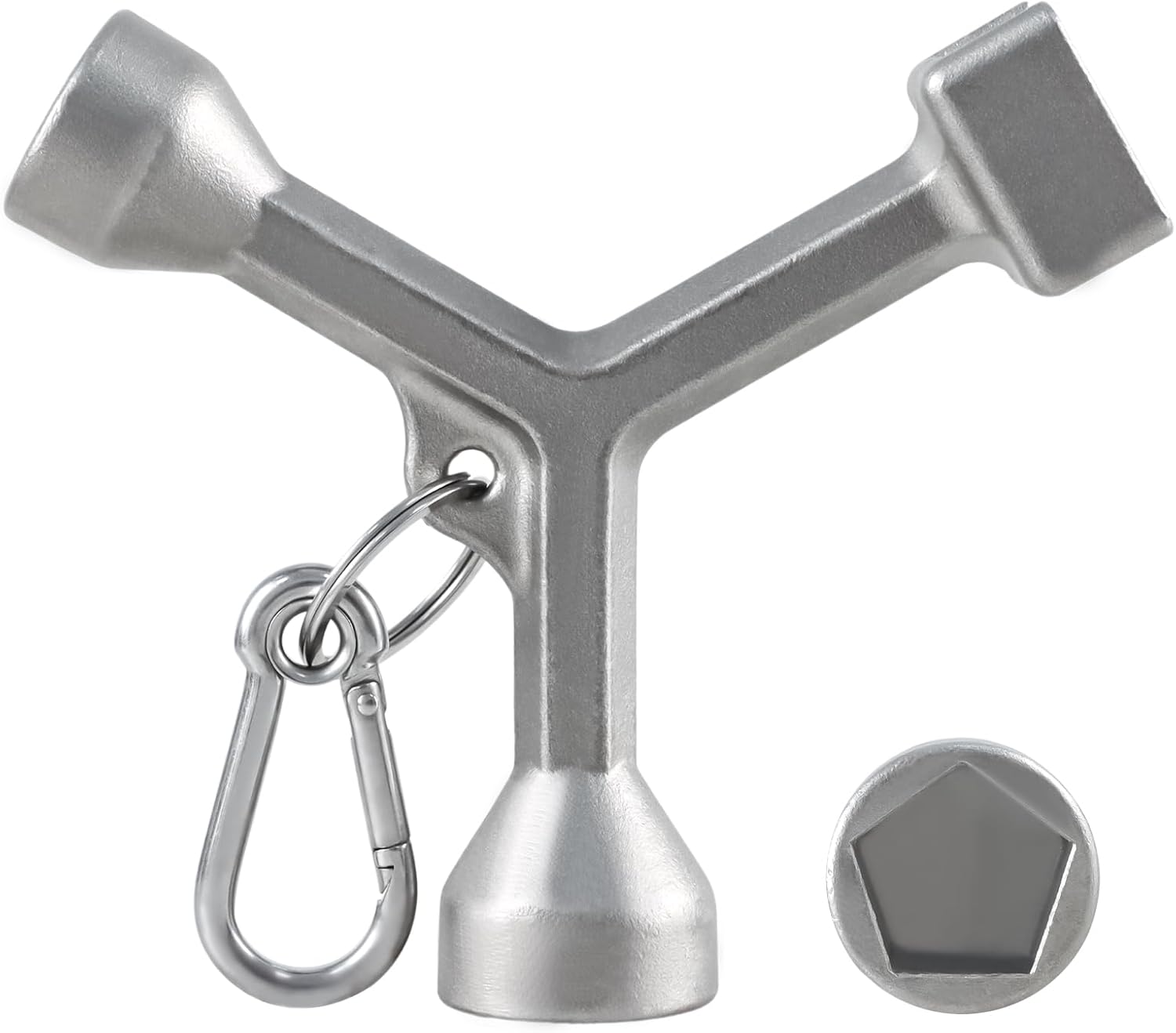 EVRBUL Meter Curb Box Key Wrench for Meter Pit Cover with Pentagon Nut Water Meter Valve Shut Off Tool Meter Box Covers Key Meter Pit Lids Key for Standard and Large Pentagon Bolts