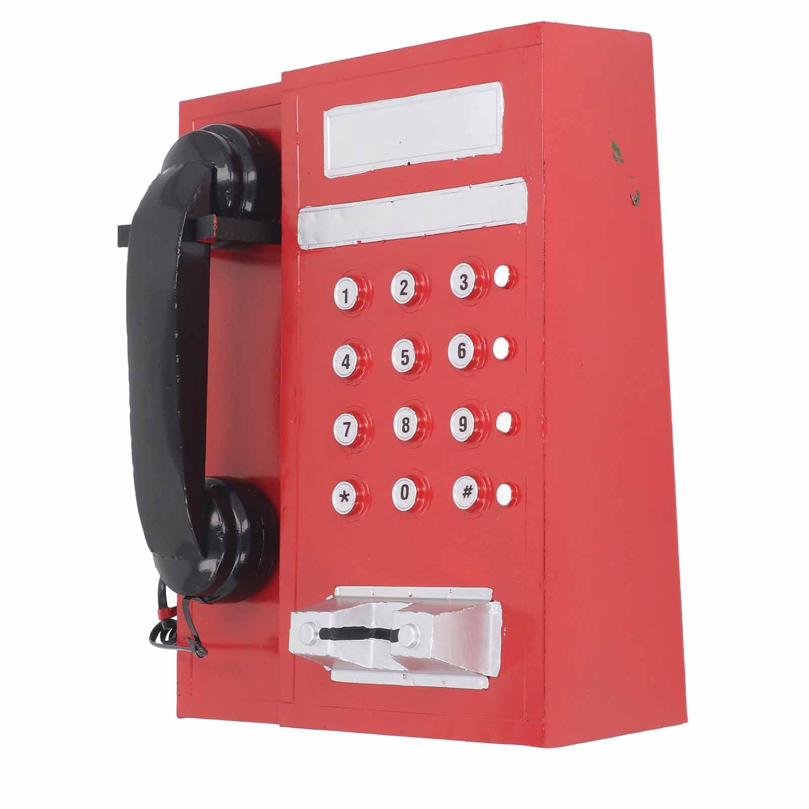 Modello di telefono retrò, simulazione modello di telefono vecchio stile squisito innovativo, modello di telefono in stile vintage per giochi di ruolo fotografici, oggetti di (Rojo)