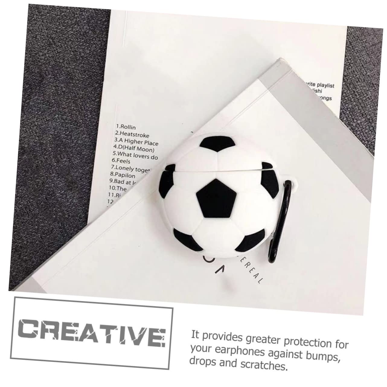 DOITOOL 5piezas Estuche De Protección para Auriculares Inalámbricos Forma De Fútbol Compatible con Portátil Gancho para Facilitar El Transporte