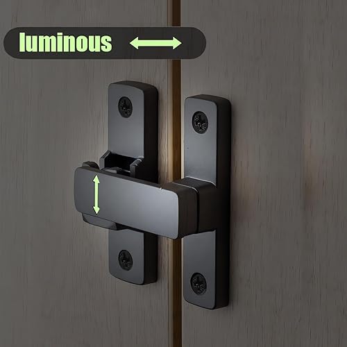 Miniatura 4 de WAYDA Cerradura de puerta de granero, cierres de puerta de 90 grados, pestillo de puerta corrediza resistente, cerradura de puerta de granero para