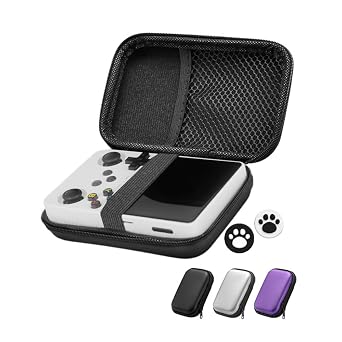 Hesupy Storage Carrying Case Protective Cover Bag for Miyoo Mini Plus, R36S / R35S, for Anbernic RG35XX RG35XX PLUS / RGB20S / XU10 Game Console Black