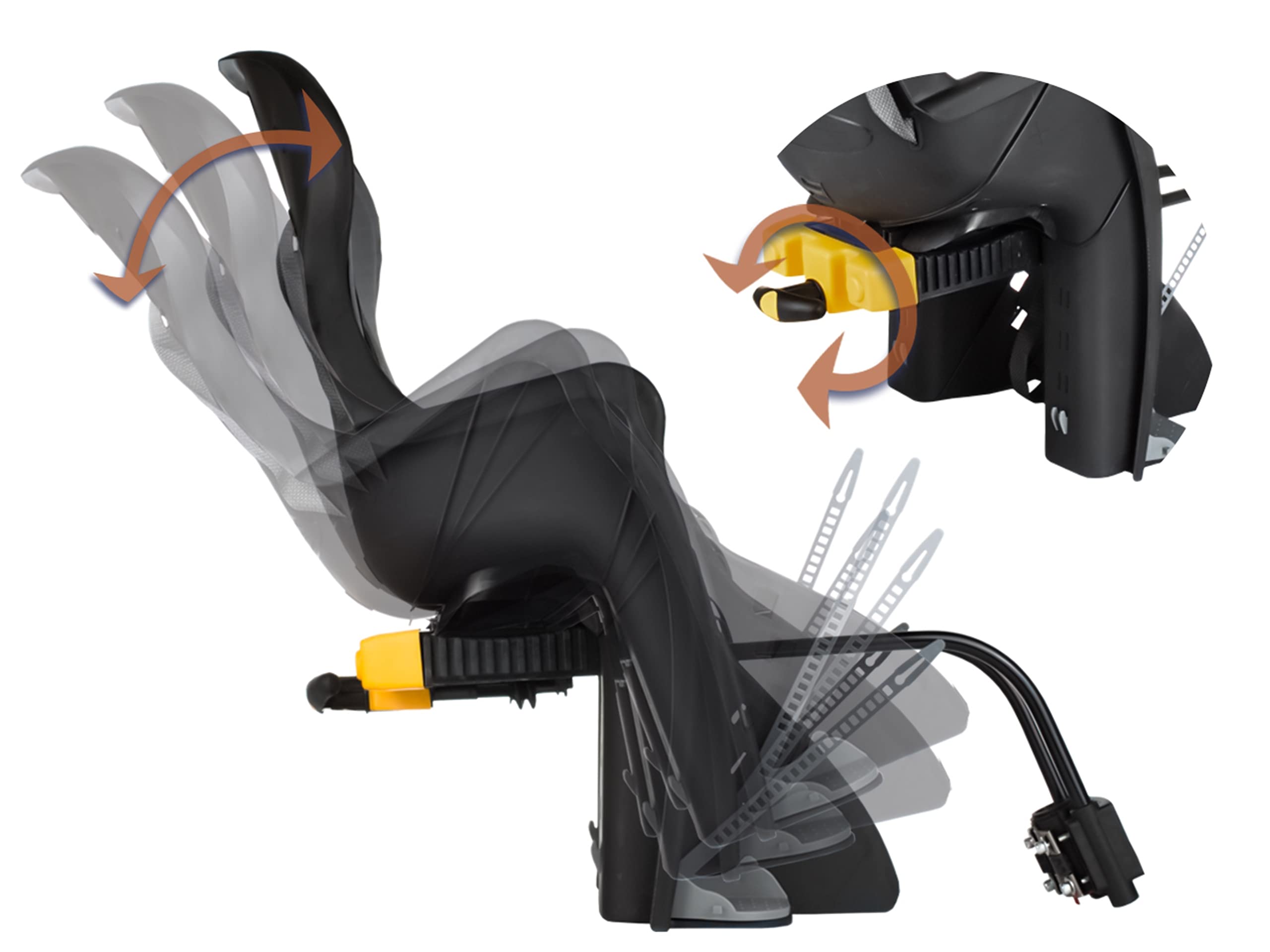 MalTrack 5901924215851 Siège De Vélo Enfant, Réglable, Arrière, Jusqu'à 22kg, TÜV/GS, À partir de 9 Mois, Idéal pour Les Randonnées à Vélo