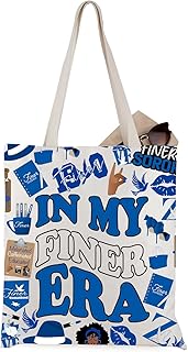 Sorority Gift In My Finer Era Royal Blue & White Finer Sisterhood Sorority Life Canvas Tote Bag