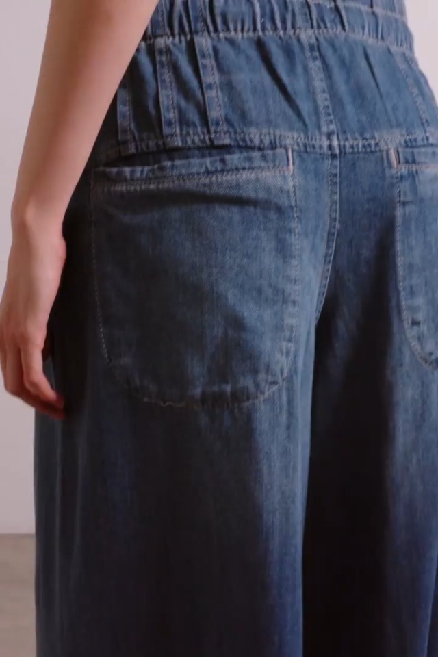 Amazon.com: TACSTRUN Women's Baggy Wide Leg Jeans Elastic Mid