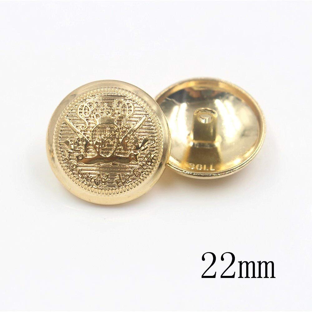 Botones De Metal Forma Lazo Dorado - 10 Unidades De 3 Cm - Para Costura, Manualidades, Ropa, Decoración