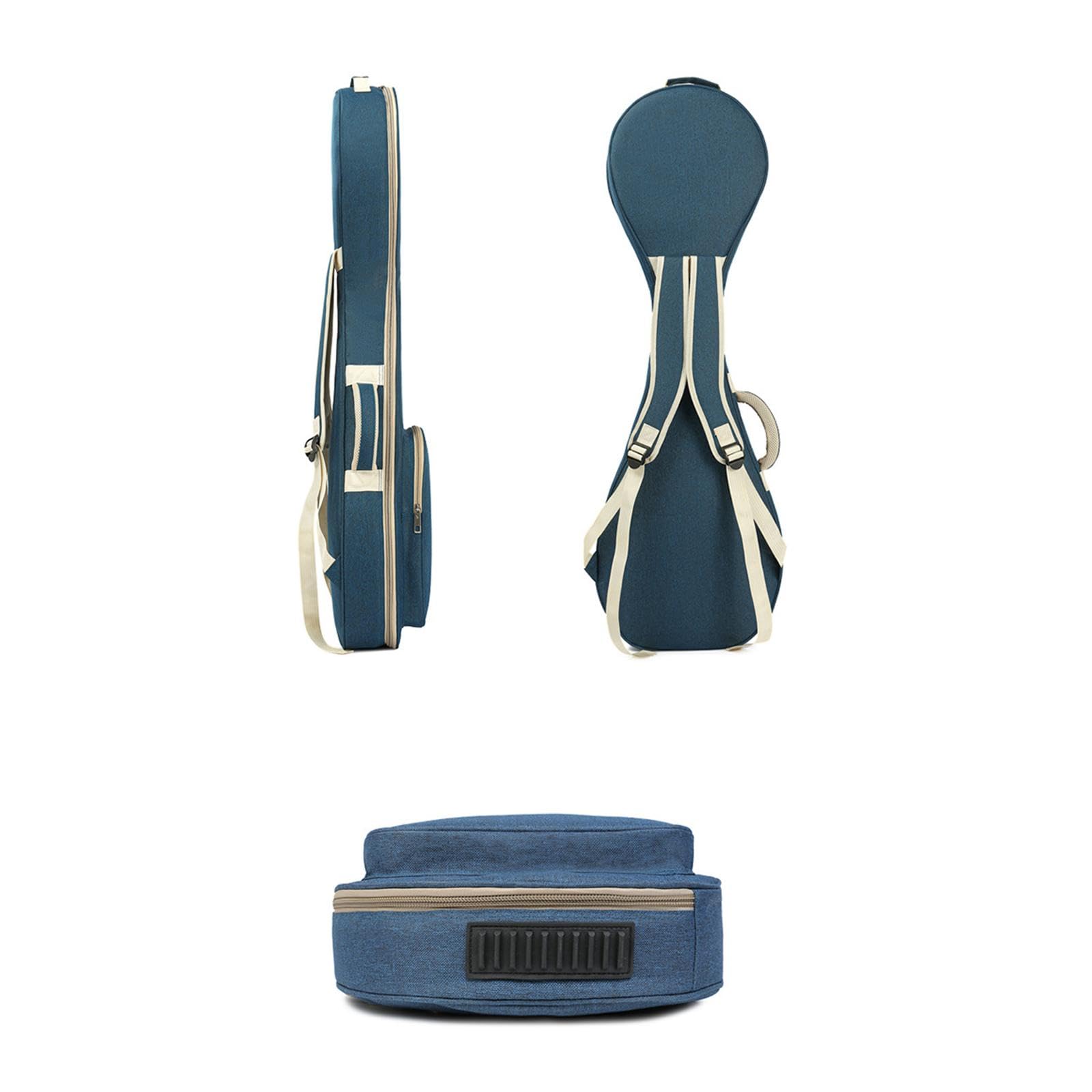 Amagogo Pipa-Etuis, Tasche für chinesische Lauteninstrumente, tragbarer Pipa-Instrumentenkoffer mit Tasche, gepolsterte Schutzhülle, Pipa-Tragetasche, Blau