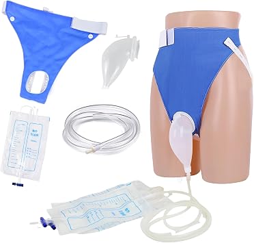 Powerful Urine Bags for Men Portable Male External Catheter Urine Bag, Blue | Wearable Male Urine Collector with 1000ml & 2000ml Reusable Catheter Bags for Prevention of Urinary Incontinence