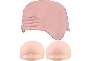 WILLBOND Bald Caps for Women Costume, 3-Piece Set with Latex Cap and Nylon Wig Caps