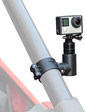 KEMIMOTO UTV Camera Mount for 1.75-2 Roll Bar 360 Rotation Aluminum | Compatible with GoPro Hero SJ Insta360 DJL Camera Holder Compatible with Polaris RZR Ranger Can-Am Maverick X3 ATV Boat Truck