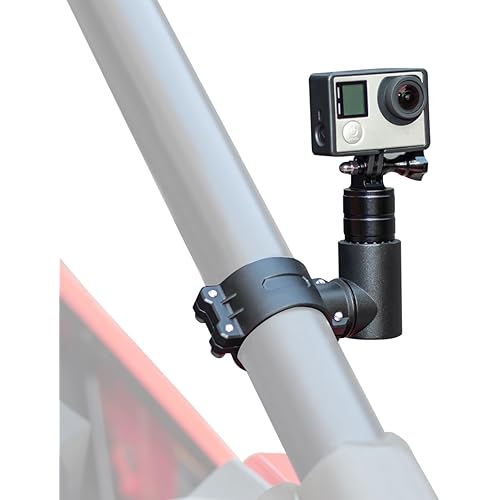 KEMIMOTO UTV Camera Mount for 1.75"-2" Roll Bar Compatible with GoPro Hero SJ Insta360 DJL 360° Rotation Aluminum Camera Holder Compatible with Polaris RZR Ranger Can-Am Maverick X3 ATV Boat Truck