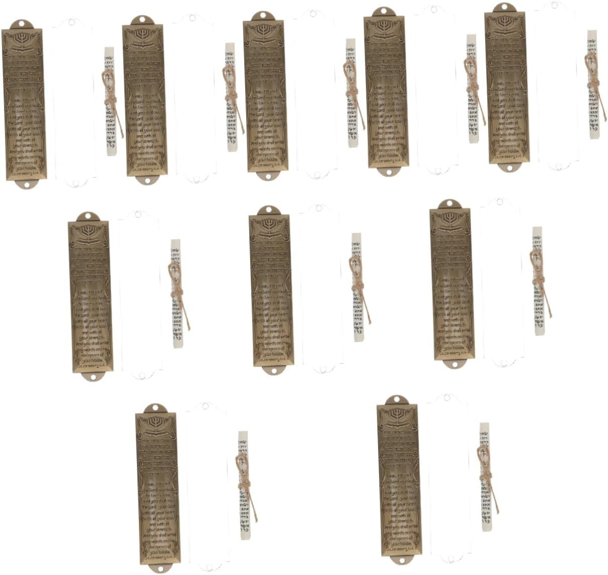 ABOOFAN 10 Sets Classic Modern with Mezuzah Plaque English/Hebrew Letter Men of Jewish Warming Tone Mezzuzah Vintage Shin Bless Inch Pewter Mitzvah Blessing Hannukah Craft