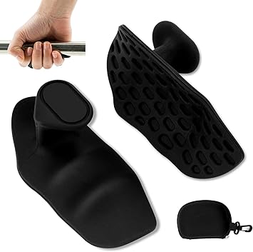FOMQUAZLI Rubber Gym Grips Fingerless Workout Grips - Ergonomic Rubber Hand Protector Gloves for Weight Lifting, Pull-Ups, Gym Training and Exercise, for Men and Women - image, photos