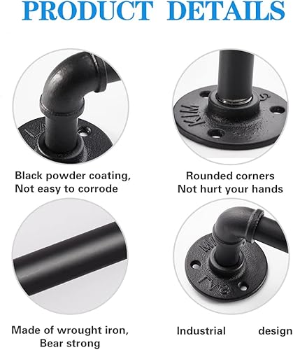 Miniatura 3 de Toallero industrial de 21 pulgadas, paquete de 2 unidades, resistente montado en la pared, rústico, para baño, cocina