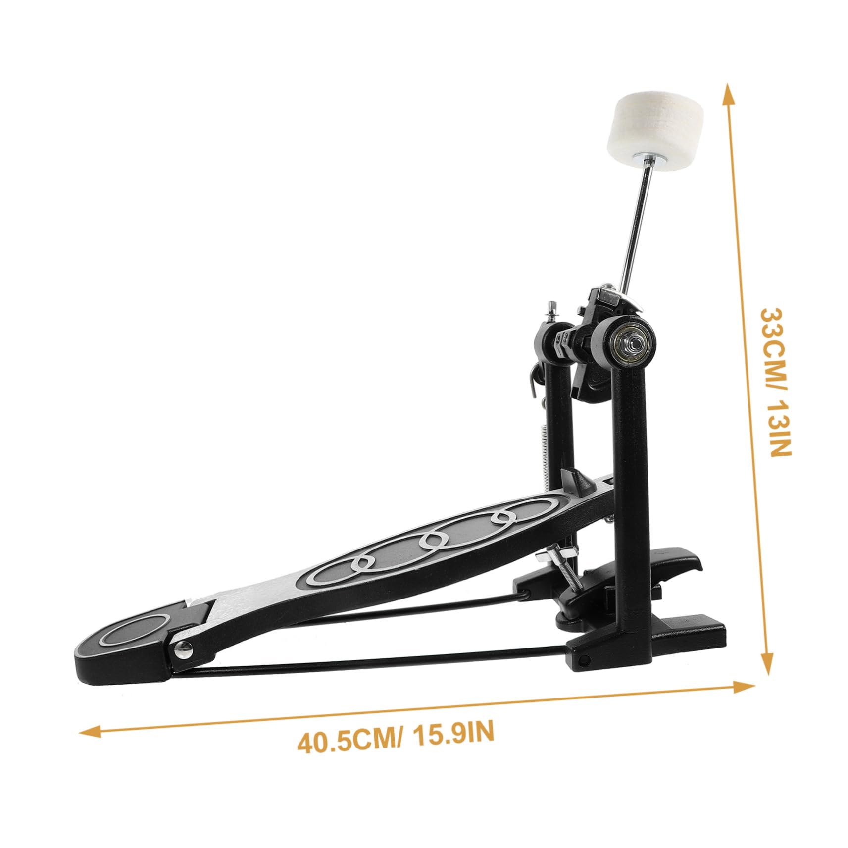 Pedale per Batteria Singolo Nero in Lega di Alluminio e Ghisa, Accessorio di Precisione Multifunzione per Grancassa e Kit di Batteria