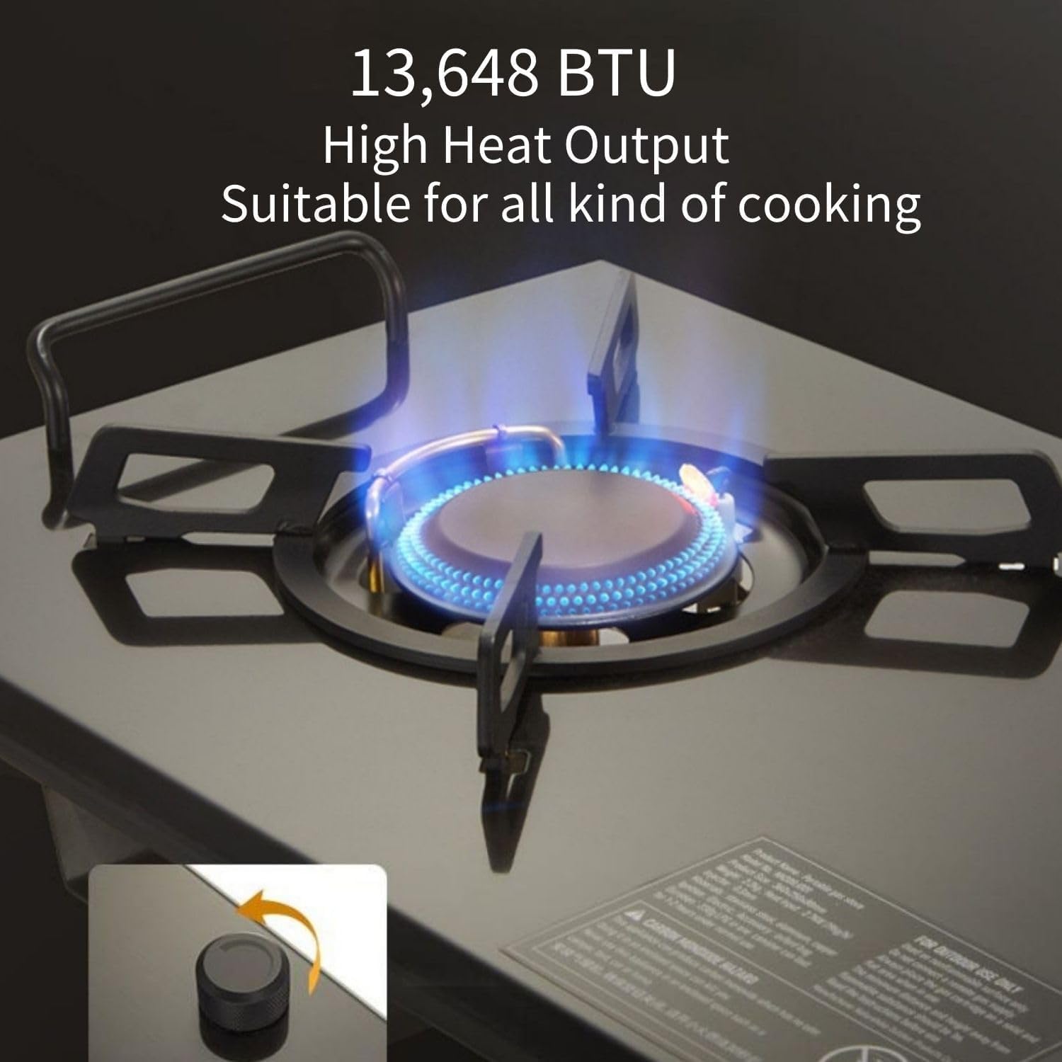 Naturehike Desktop & Embed Folding Single-Burner Gas Stove,13,648BTU Portable Gas Stove with Carrying Handle, Electronic Ignition Outdoor Camping Cooking Stove