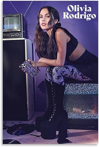 Póster de Olivia de Rodrigo Art Music Cover Póster artístico y arte de pared para colgar en la pared para corredor familiar moderno, 12 x 18